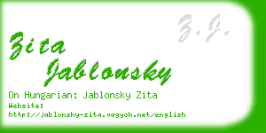 zita jablonsky business card